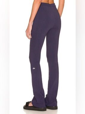 Alo Navy striped Flared Leggings